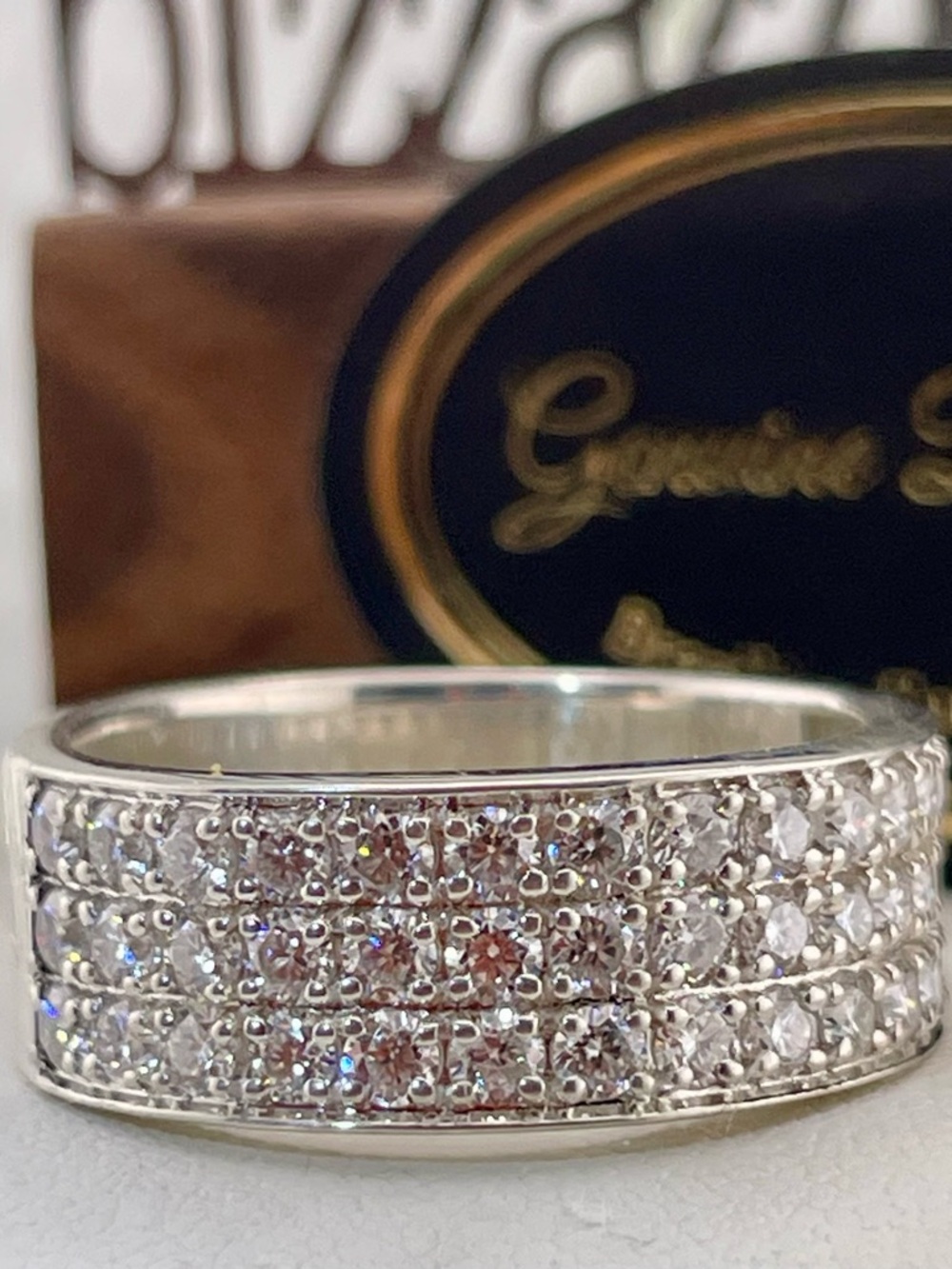 1.35ct Diamond Ring band 925 Sterling Silver. Wide band - Picture 6 of 12